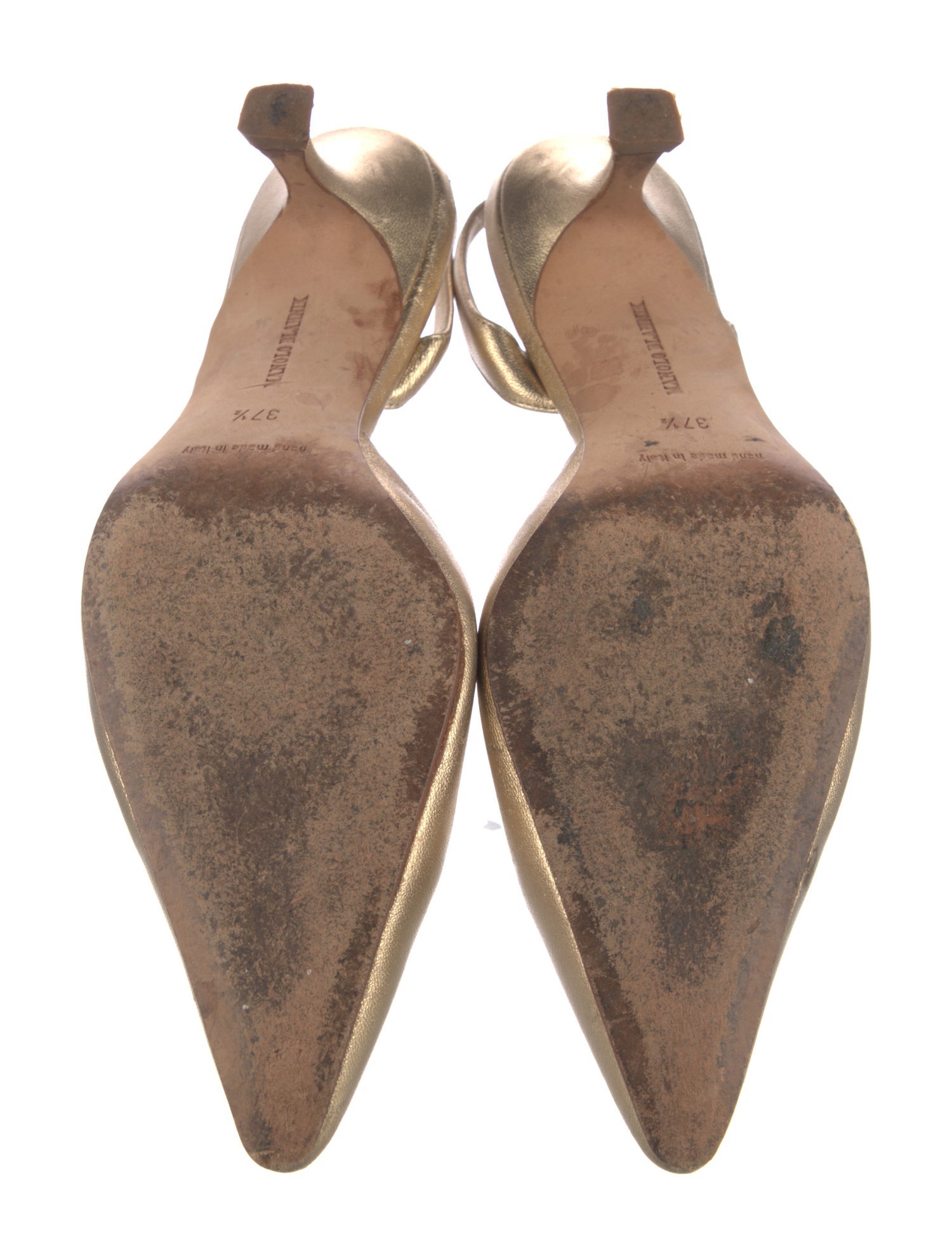 Manolo Blahnik Leather Slingback Pumps